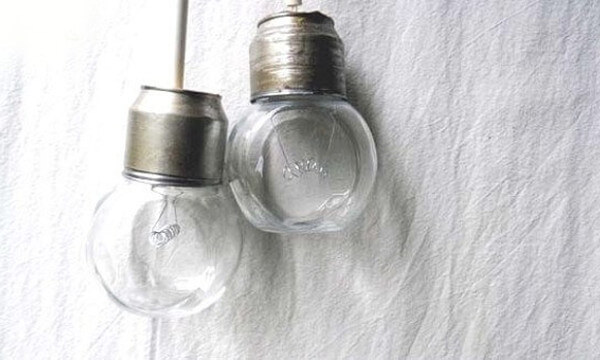 Lamparillas con frascos reciclados