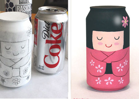 Geisha hecha con una lata de refresco