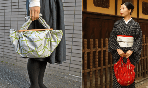 Bolsos furoshiki hechos con panuelos